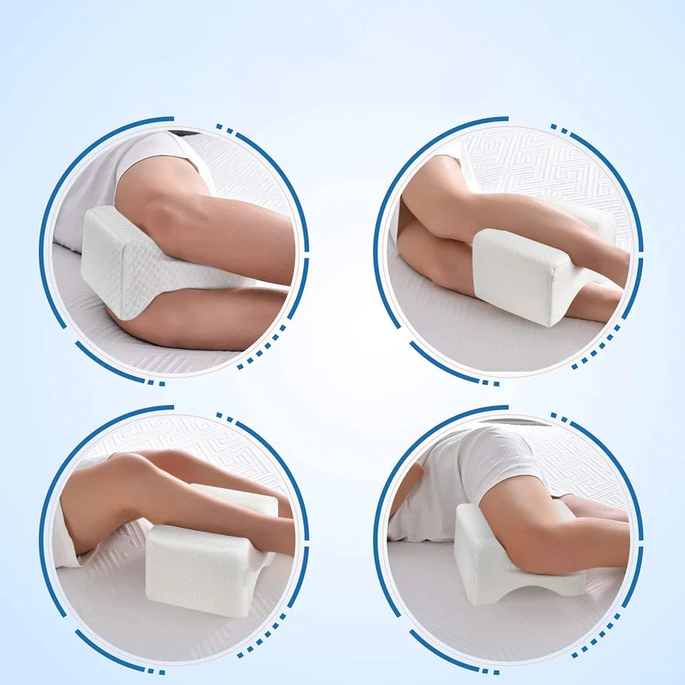 Leg Pillow,Side Pillow,Memory Foam Knee Pillow with Side Sleeping Belt,Leg Knee Pillow with Removable and Washable Cover